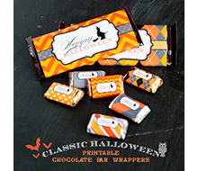 Classic Halloween Design Kit - Printable Chocolate Bar Wrappers - Instant Download